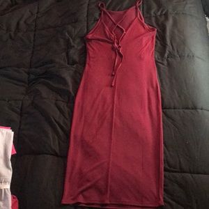 NWT Maroon slinky midi dress